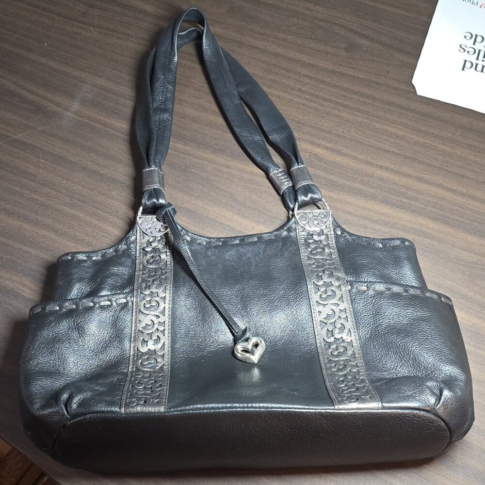 Brighton Black Leather Shoulder Bag